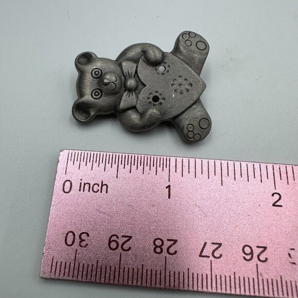 Vintage Brooch Lot Silver Tone Dragonfly Leaf Mask Bear Flower Cluster 6PC - Picture 13 of 15